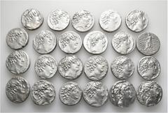 Group Lots A lot containing 23 silver coins. All: Seleukid Tetradrachms. Very fine to good very fine, but harshly cleaned. LOT SOLD AS IS, NO RETURNS. 23 items in lot. Ex Leu Web Auction 12, 30 May 20