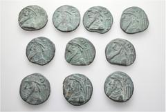 Group Lots A lot containing 10 billon coins. All: Kings of Elymais Tetradrachms. About very fine to good very fine. LOT SOLD AS IS, NO RETURNS. 10 coins in lot. From a European collection, formed befo