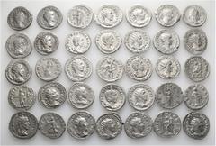 Group Lots A lot containing 35 silver coins. Including: Antoniniani of Caracalla (1), Gordian III (13), Philip I (7), Otacilia Severa (2), Philip II (2), Trajan Decius (6), Herennia Etruscilla (3), Tr