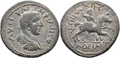 The Plankenhorn Collection: Mysia MYSIA. Hadrianaea. Philip I, 244-249. Diassarion (Bronze, 28 mm, 9.52 g, 6 h), Marcus Ulpius Maximus, first archon. ΑΥΤ ΙΟΥΛΙϹ Μ ΦΙΛΙΠΟϹ (sic!) Laureate, draped and c