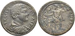 The Plankenhorn Collection: Mysia MYSIA. Hadrianotherae. Geta, as Caesar, 198-209. Diassarion (Orichalcum, 24 mm, 8.80 g, 7 h). Λ CЄΠΤΙ ΓЄΤΑC KAI Bare-headed, draped and cuirassed bust of Geta to righ