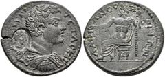 The Plankenhorn Collection: Mysia MYSIA. Hadrianotherae. Geta, as Caesar, 198-209. Diassarion (Orichalcum, 23 mm, 8.45 g, 6 h). Λ CЄΠΤΙ ΓЄΤΑC KAI Bare-headed, draped and cuirassed bust of Geta to righ