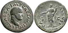 Roman Imperial Galba, 68-69. Dupondius (Orichalcum, 29 mm, 14.10 g, 6 h), Rome, circa June-August 68. SER•GALBA•IMP•CAES•AVG•TR P Laureate head of Galba to right. Rev. PAX AVGVST / S - C Pax standing 