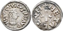 Early Medieval & Islamic CAROLINGIANS. Louis 'le Pieux' (the Pious), as Emperor Louis I, 814-840. Denier (Silver, 20 mm, 1.69 g, 6 h), Metallum (Melle). Class I, 814-819. HLVDOVVICVS IMP AVG Laureate,