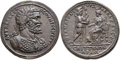 Roman Provincial LYDIA. Saitta. Septimius Severus, 193-211. Medallion (Orichalcum, 49 mm, 52.65 g, 6 h), Androneikos, son of Iollas Kratistos Stephanophoros and first archon for the second time, late 