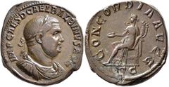 Roman Imperial Balbinus, 238. Sestertius (Orichalcum, 32 mm, 25.11 g, 12 h), Rome, circa April-June 238. IMP CAES D CAEL BALBINVS AVG Laureate, draped and cuirassed bust of Balbinus to right. Rev. CON
