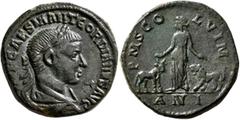 Roman Provincial MOESIA SUPERIOR. Viminacium. Gordian III, 238-244. Sestertius (Bronze, 29 mm, 17.13 g, 2 h), RY 1 = 239/40. IMP CAES M ANT GORDIANVS AVG Laureate, draped and cuirassed bust of Gordian