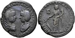 Roman Provincial MOESIA INFERIOR. Marcianopolis. Elagabalus, with Julia Maesa, 218-222. Pentassarion (Bronze, 25 mm, 11.07 g, 7 h), Julius Antonius Seleucus, legatus consularis. AYT K M AYPH ANTΩNEINO