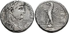 Roman Provincial SYRIA, Seleucis and Pieria. Antioch. Nero, 54-68. Tetradrachm (Silver, 24 mm, 14.39 g, 12 h), RY 7 and CY 109 = 60/61. NEPΩNOΣ ΚΑΙΣΑΡOΣ [ΣΕΒΑΣΤΟY] Laureate head of Nero to right, wear