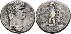 Roman Provincial SYRIA, Seleucis and Pieria. Antioch. Nero, 54-68. Tetradrachm (Silver, 25 mm, 11.69 g, 12 h), RY 9 and CY 111 = 62/3. NEPΩN KAIΣAP [Σ]EBAΣTOΣ Laureate head of Nero to right, wearing a