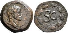 Roman Provincial SYRIA, Seleucis and Pieria. Antioch. Galba, 68-69. 'Semis' (Orichalcum, 20 mm, 7.58 g, 11 h). IMP [SER GALBA CAE] AVG Laureate head of Galba to right. Rev. Large S C within linear cir