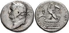 Roman Provincial SYRIA, Seleucis and Pieria. Antioch. Vespasian, 69-79. Tetradrachm (Silver, 23 mm, 14.64 g, 12 h), RY 4 = 71/2. [ΑΥΤΟΚΡΑΤ]ΩΡ ΟΥЄϹΠΑϹΙΑΝΟϹ [ΚΑΙϹΑΡ ϹЄΒΑ]ϹΤΟϹ Laureate head of Vespasian 