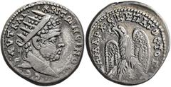 Roman Provincial SYRIA, Seleucis and Pieria. Laodicea ad Mare. Caracalla, 198-217. Tetradrachm (Billon, 27 mm, 13.50 g, 1 h), 212-213. •AYT•KAI•ANTΩNЄINOC•CЄ• Radiate head of Caracalla to right. Rev. 