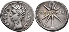 Roman Imperial Augustus, 27 BC-AD 14. Denarius (Silver, 21 mm, 3.70 g, 5 h), uncertain mint in Spain (Colonia Patricia?), circa 19-18 BC. CAESAR AVGVSTVS Head of Augustus to left, wearing oak wreath. 