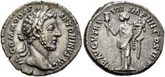 Roman Imperial Commodus, 177-192. Denarius (Silver, 18 mm, 3.08 g, 6 h), Rome, 182. M COMMODVS ANTONINVS AVG Laureate head of Commodus to right. Rev. LIB AVG V TR P VII IMP IIII COS III P P Liberalita