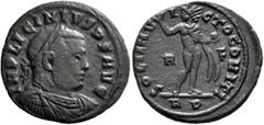 The Ramskold Collection, Part III Licinius I, 308-324. Follis (Bronze, 20 mm, 3.04 g, 6 h), Rome, 313. IMP LICINIVS P F AVG Laureate, draped and cuirassed bust of Licinius I to right. Rev. SOLI INV-I-