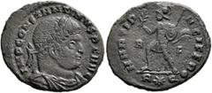 The Ramskold Collection, Part III Constantine I, 307/310-337. Follis (Bronze, 22 mm, 2.88 g, 6 h), Rome, 314. IMP CONSTANTINVS P F AVG Laureate, draped and cuirassed bust of Constantine I to right. Re