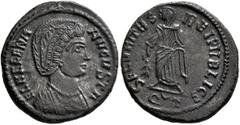 The Ramskold Collection, Part III Helena, Augusta, 324-328/30. Follis (Silvered bronze, 20 mm, 4.07 g), a contemporary imitation of an issue from Ticinum, irregular mint, after 326. EL HELENA AVGVSTA 