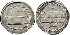 Early Medieval & Islamic ISLAMIC, 'Abbasid Caliphate. temp. Al-Rashid, AH 170-193 / AD 786-809. Dirham (Silver, 26 mm, 2.96 g, 3 h), al-Muhammadiya, AH 181 = 797/8. ‘lā ilāha illā / Allāh waḥdahū / lā
