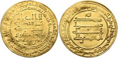 Early Medieval & Islamic ISLAMIC, 'Abbasid Caliphate. Al-Muqtadir, second reign, AH 296-317 / AD 908-929. Dinar (Gold, 25 mm, 4.23 g, 5 h), Misr, AH 306 = 918/9. Citing his son and heir Abu’l-ʿAbbas, 