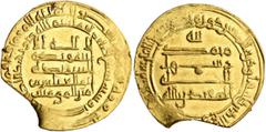 Early Medieval & Islamic ISLAMIC, 'Abbasid Caliphate. Al-Muqtadir, second reign, AH 296-317 / AD 908-929. Dinar (Gold, 23 mm, 4.11 g, 10 h), Misr, AH 307 = 919/20. Citing his son and heir Abu’l-ʿAbbas