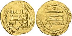 Early Medieval & Islamic ISLAMIC, 'Abbasid Caliphate. Al-Muqtadir, second reign, AH 296-317 / AD 908-929. Dinar (Gold, 23 mm, 3.86 g, 3 h), Filastin, AH 310 = 922/3. Citing his son and heir Abu’l-ʿAbb