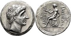 Greek SELEUKID KINGS. Antiochos I Soter, 281-261 BC. Tetradrachm (Silver, 31 mm, 16.86 g, 11 h), Seleukeia on the Tigris. Diademed head of Antiochos I to right. Rev. BAΣIΛEΩΣ - ANTIOXOY Apollo seated 