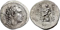 Greek SELEUKID KINGS. Antiochos III ‘the Great’, 223-187 BC. Tetradrachm (Silver, 30 mm, 17.15 g, 12 h), Antiochia on the Orontes, 204-197. Diademed head of Antiochos III to right. Rev. BAΣIΛEΩΣ - ANT