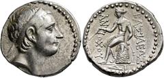 Greek SELEUKID KINGS. Antiochos III ‘the Great’, 222-187 BC. Tetradrachm (Silver, 27 mm, 17.16 g, 12 h), ΔI mint, after circa 197. Diademed head of Antiochos III to right. Rev. BAΣIΛEΩΣ - ANTIOXOY Apo