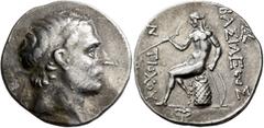 Greek SELEUKID KINGS. Antiochos III ‘the Great’, 222-187 BC. Tetradrachm (Silver, 27 mm, 16.65 g, 10 h), uncertain mint in northern Mesopotamia, circa 192/90-187. Diademed head of Antiochos III to rig