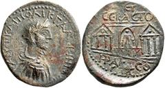 Roman Provincial PONTUS. Heracleopolis (as Sebastopolis). Gallienus, 253-268. Tetrassarion (?) (Bronze, 30 mm, 12.39 g, 12 h), CY 266 = 263/4. AΥT KAI ΠO ΛIK ΓAΛΛIHNOC Laureate, draped and cuirassed b