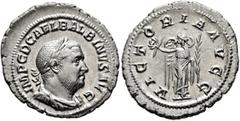 Roman Imperial Balbinus, 238. Denarius (Silver, 22 mm, 3.00 g, 12 h), Rome, circa April-June 238. IMP C D CAEL BALBINVS AVG Laureate, draped and cuirassed bust of Balbinus to right. Rev. VICTORIA AVGG