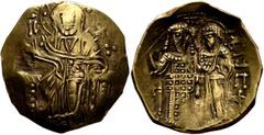 Byzantine John III Ducas (Vatatzes), emperor of Nicaea, 1222-1254. Hyperpyron (Gold, 24 mm, 4.18 g, 6 h), Magnesia, 1232-1254 (?). IC - XC Christ, nimbate, seated facing on throne, wearing tunic and p