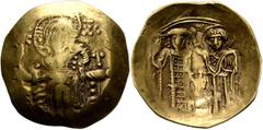 Byzantine John III Ducas (Vatatzes), emperor of Nicaea, 1222-1254. Hyperpyron (Gold, 26 mm, 4.08 g, 6 h), Magnesia, 1232-1254 (?). IC - XC Christ, nimbate, seated facing on throne, wearing tunic and p