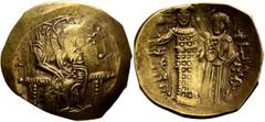 Byzantine John III Ducas (Vatatzes), emperor of Nicaea, 1222-1254. Hyperpyron (Gold, 25 mm, 4.24 g, 5 h), Magnesia, 1232-1254 (?). IC - [X]C Christ, nimbate, seated facing on throne, wearing tunic and