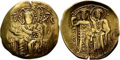 Byzantine John III Ducas (Vatatzes), emperor of Nicaea, 1222-1254. Hyperpyron (Gold, 26 mm, 3.92 g, 6 h), Magnesia, 1232-1254 (?). IC - XC Christ, nimbate, seated facing on throne, wearing tunic and p