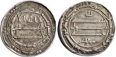 Early Medieval & Islamic ISLAMIC, 'Abbasid Caliphate. Al-Ma'mun, AH 193-218 / AD 809-833. Dirham (Silver, 24 mm, 2.85 g, 3 h), Naysabur (Nishapur), AH 197 = 812/3. ‘lā ilāha illā / Allāh waḥdahū / lā 