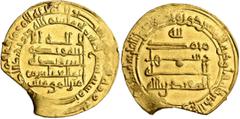 Early Medieval & Islamic ISLAMIC, 'Abbasid Caliphate. Al-Muqtadir, second reign, AH 296-317 / AD 908-929. Dinar (Gold, 23 mm, 4.11 g, 10 h), Misr, AH 307 = 919/20. Citing his son and heir Abu’l-ʿAbbas