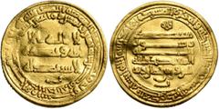 Early Medieval & Islamic ISLAMIC, Egypt & Syria (Pre-Fatimid). Tulunids. Harun, AH 283-292 / AD 896-904. Dinar (Gold, 21 mm, 4.17 g, 10 h), Misr, AH 288 = 901. ‘lā ilāha illā / Allāh waḥdahū / lā shar