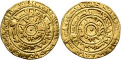 Early Medieval & Islamic ISLAMIC, Fatimids. al-Mu'izz li-Din Allah, AH 341-365 / AD 953-975. Dinar (Gold, 21 mm, 4.06 g), bull’s-eye type, al-Mansuriya, AH 360 = 970/1. Three concentric circles of ins