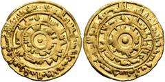 Early Medieval & Islamic ISLAMIC, Fatimids. al-Mu'izz li-Din Allah, AH 341-365 / AD 953-975. Dinar (Gold, 22 mm, 4.12 g), bull’s-eye type, Misr, AH 364 = 974/5. Three concentric circles of inscription
