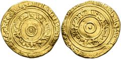 Early Medieval & Islamic ISLAMIC, Fatimids. al-'Aziz billah, AH 365-386 / AD 975-996. Dinar (Gold, 20 mm, 4.06 g), al-Mansuriya, AH 379 = 989/90. Two concentric circles of inscription with a relativel