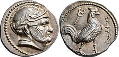 Oriental Greek BAKTRIA, Local Issues. Sophytos, circa 270s or 240s-230s BC. Didrachm (Silver, 22 mm, 7.87 g, 6 h), Attic standard, uncertain mint in the Oxus region. Male head to right, wearing laurea