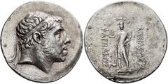 Greek KINGS OF PONTOS. Pharnakes I, circa 185-170 BC. Tetradrachm (Silver, 34 mm, 17.00 g, 12 h), Sinope. Diademed and bearded head of Pharnakes I to right. Rev. BAΣIΛEΩΣ - ΦAPNAKOY Pantheistic male d