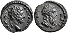 Roman Provincial BITHYNIA. Nicaea. Commodus, 177-192. Hemiassarion (Bronze, 17 mm, 3.38 g, 7 h). AY•K•KOM - ANTΩNINOC Laureate head of Commodus to right. Rev. OMHPOC - NIKAIЄΩN Draped bust of Homer to