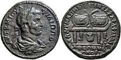 Roman Provincial LYDIA. Philadelphia. Philip I, 244-249. Oktassarion (Bronze, 35 mm, 26.65 g, 6 h), Aurelius Maximus Julianus, first archon. Α[ΥΤ Κ] Μ ΙΟΥΛ ΦΙΛΙΠΠΟϹ Laureate, draped and cuirassed bust