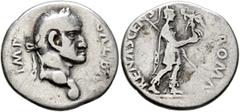 Roman Imperial Galba, 68-69. Denarius (Silver, 18 mm, 3.34 g, 6 h), uncertain mint in Spain (Tarraco?). GALBA IMP Laureate head of Galba to right, globe at point of neck. Rev. RENASCENS ROMA Roma, hel
