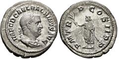 Roman Imperial Balbinus, 238. Denarius (Silver, 21 mm, 4.12 g, 1 h), Rome, circa April-June 238. IMP C D CAEL BALBINVS AVG Laureate, draped and cuirassed bust of Balbinus to right. Rev. P M TR P COS I