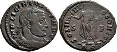 The Ramskold Collection, Part IV Licinius I, 308-324. Follis (Bronze, 19 mm, 3.60 g, 6 h), Rome, 315. IMP LICINIVS P F AVG Laureate, draped and cuirassed bust of Licinius I to right. Rev. SOLI IN-VI-[
