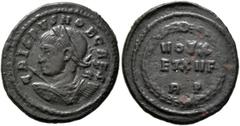 The Ramskold Collection, Part IV Crispus, Caesar, 316-326. Follis (Bronze, 21 mm, 4.45 g, 12 h), Rome, circa 320. CRISPVS NOB CAES Laureate, draped and cuirassed bust of Crispus to left, seen from beh